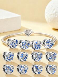 1pc Beads, Suitable For Women Bracelet, Bangle DIY Jewelry Making And Daily Outfit Matching, Suitable For Girls Wearing - Heart-shaped Constellation - View 11