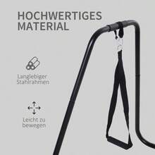 HOMCOM Dip Station, Stable Dip Stand With Pull-Up Bar, Robust Steel Frame, Black, 90x81x92.5cm For Effective On-Site Strength Training