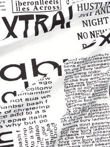 Women'S Vintage New York Wall Street Newspaper Print Maxi Dress - Long Sleeve Round Neck A-Line Floor-Length Dress With Newspaper Headlines & Stock Market Design, Machine Washable Spring/Fall Casual To Semi-Formal Outfit For Women, Spring Fashion - 星星 - 查看 6