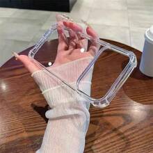 1pc Simple Hard Acrylic Clear Phone Case Compatible With IPhone 17 Air 17 16 15 14 13 12 11 Pro Max Plus Shockproof Transparent Back Cover Shell - Clear - View 1