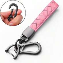 Compatible With Jeep Key Fob Cover With Leather Keychain Soft TPU Protection Key Case For Grand Cherokee Renegade Chrysler 200 300 Dodge RAM Durango Challenger Journey Dart Fiat Smart Key,Black - ColorD - 查看 6