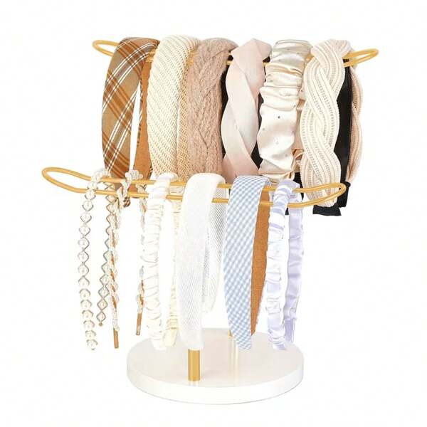 حامل شريط الرأس المنظم المعدني ذو الطبقة الواحدة/الطبقتين/الثلاث طبقات، حامل عرض شريط الرأس، منظم تخزين شريط الرأس وحبال الشعر والإكسسوارات والأساور والأساور للبنات والنساء لديكور غرفة النوم والسكن الجامعي