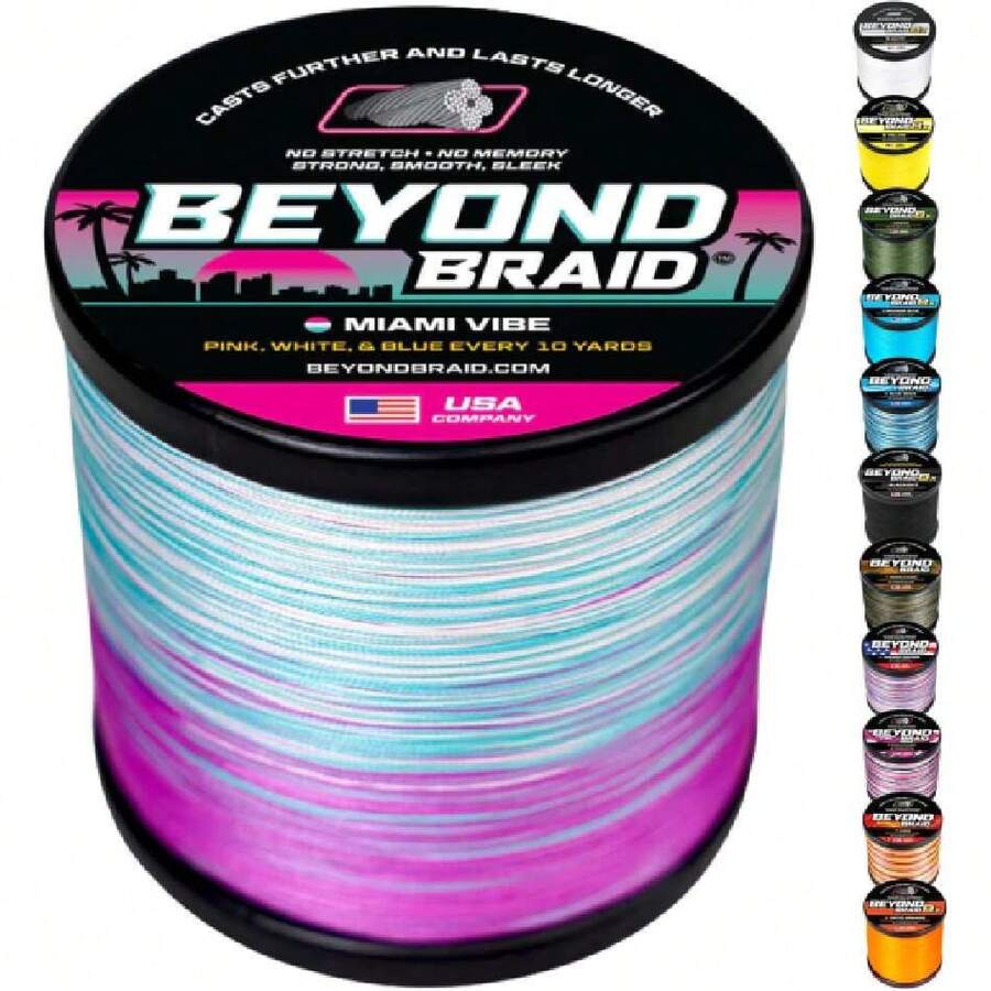 Braided Fishing Line -Super Strong - Abrasion Resistant - No Stretch -Blue Camo, Moss Camo, White, Green, Pink, Blue, 4 Strand 8 Strand,31254160 - 粉色 - 查看 1