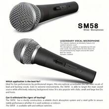 Professional Metal Wired Cardioid Dynamic Microphone Handheld Microphone Legendary Human Voice Microphone With 3m 6.35mm XLR Cable For Stage Performances, DJ, Karaoke, OK, Recording Of Human Voice Performances, Live Streaming - 黑色 - 查看 9