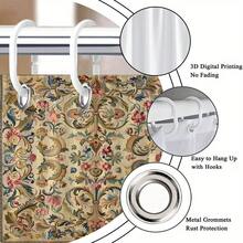 1 Piece Vintage Floral Tapestry Shower Curtain - Baroque/Rococo Style Design, Pink, Blue, Green, Gold Exquisite Floral And Leaf Patterns - 70.86x 70.86inch , Machine Washable Bathroom Decoration Includes , Elegant Shower Curtain, Luxurious Texture - 彩色 - 查看 8