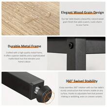 100cm Industrial-Grade Rectangular Steel Bar Counter Dining Table, Adjustable Lever & Footpads, Suitable For Breakfast, Kitchen, And Bar High-Table Dining Experience, Walnut Brown/Rustic Brown - Rustic Brown - View 8