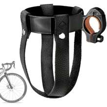 HAMIL Portabotellas para Bicicleta Portavasos para Manillar de Bicicleta Portabotellas de Agua de Cuero, Portabotellas de Agua Multifuncional para Bicicleta, Portavasos para Manillar de Bicicleta(Círculo negro + cuero marrón.) - Multicolor - Ver 10