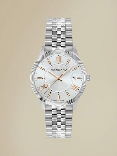 Salvatore Ferragamo Swiss Duo Stainless Steel Bracelet Watch For Women Men Unisex Watch Casual Dress Watches Gift For Women Men 40mm