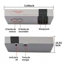 Consola retro con controlador blanco para jugar en casa, controlador inalámbrico, consola portátil con mini TV clásica NES incorporada. - Blanco - Ver 5
