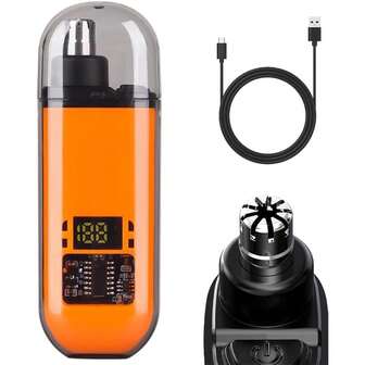 Rechargeable Portable Nose Hair Trimmer For Men & Women - 3-In-1 Electric Ear/Nose/Eyebrow Trimmer, Waterproof Hair Trimmer With LED Light, Portable Grooming Kit For Travel & Daily Use