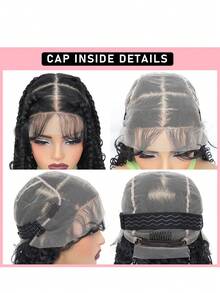 Full Lace Synthetic Braiding Wigs Square Box Braided HD Lace Wigs Handmade Knotless Braids Wig With Baby Hair Middle-Parted Sleek Wig For Women - Multicolor - View 5