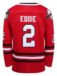 Men's Ice Hockey Jersey 2 Red V-Neck Long Sleeved Embroidered Sports Shirt Ice Hockey Jersey