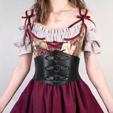 Summer Waist Trainers  Moldeadoras De Cuerpo Christmas Country Goth Acesssories 1pc Women's Elastic Wide Belt With Three Buckle Decoration Ladies Palace Style Body Shaping Black Belt Women Waist Jewelry Corset Belt Red Belt Waist Belt Women Plus Size Belts Women Curvy Stretch Waist Belt With Dress Wide Girdle Waist Chains For Women Y2k Accesories Beach Accesories For Women Cinturón Para Vestido Elegante Rave Accessories Emo Accsesories - 棕色 - 查看 3