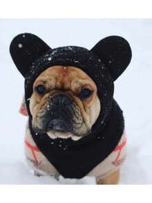 Cute Dog's Fleece Bat Warm And Windproof Hat Soft Warm Adjustable French Bulldogs Winter Hats Knitted Pet Supplies Dog Clothing Accessories Full Coverage Pet Hat - Multicolor - View 2