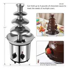 Fuente De Chocolate Eléctrica, Fuente De Chocolate De 4 Capas, Acero Inoxidable De 4 Capas Para Suministros De Boda Resturant Home Party Birthday - Tipo de Enchufe B USA (110-127V) - Ver 5