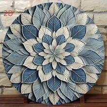 CIF BUY PRTY Vintage Mandala Tapestry Blue White Round 2D Geometric Wall Hanging Art For Indoor Outdoor Home Decor Living Room Bed - 彩色 - 查看 9