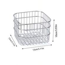 Ins Style Desktop Cosmetics Storage Basket Multi-Purpose Storage Rack For Miscellaneous Items Organizing Storage Box Beauty And Makeup Storage Basket Suitable For Dressing Table, Bathroom Washstand Kitchen Storage Basket - Silver - View 10