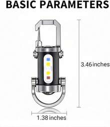 Portable Rechargeable Bright Keychain Flashlight Phone Charger, 1200 Lumens Waterproof Mini EDC Compact Keychains Flashlight, LED USB Torch Light With 7 Modes Type-C For Outdoor Camping (2pcs) - 1pc - 查看 10