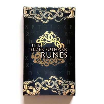 A Set Of 26 The Elder Futhark Runes Oracle Cards, Rune Therapy Oracle Cards For Women Beginners, High Quality Paper Materials, Nordic Rune Symbols