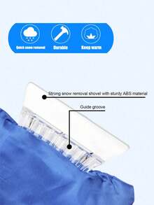 Waterproof And Warm Car Ice Scraper Gloves With Winter Soft Velvet Lining And Snow Removal Gloves With Built-In Ice Scraper For Car Windows And Windshield Defrosting