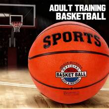 1 Piece Basketball, Rubber Material, 3 Balls, Standard Size Bright Color Fashion Basketball Fitness Products, Daily Game Training Balls, Gift For Grandchildren Multi-Purpose Products - Burnt Orange - View 6