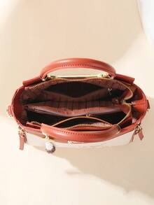 3pcs Embroidered Women Handbag Set, Including Shoulder Bag, Crossbody Bag And Tote Bag - Multicolor - View 8