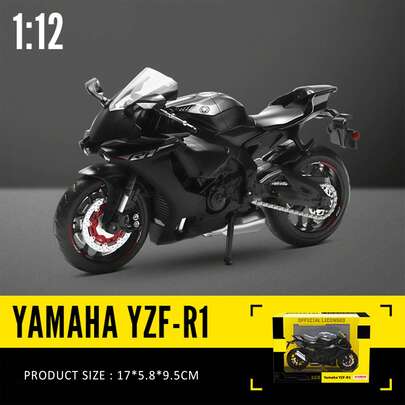 Burago 1:12 Yamaha YZF-R1 Motorcycle Alloy Diecast Model, Collectible Gift For Boys
