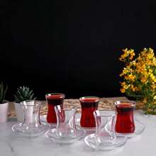 WSXC Turkish Tea Glasses And Saucers Set 12 Pieces Arabic  Tea Cups (4oz/120ml) - As Pic - View 2