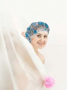 6 piezas Gorros de ducha ajustables e impresos, de alta calidad y reutilizables con banda elástica, accesorios de baño de moda, material reutilizable, gorro de ducha impermeable, cubierta para cabezal de ducha, gorro de ducha anti-aceite para cocina, adecuado para mujeres, spa, salón, cocina, cuidado de la belleza y entusiastas de la belleza - Multicolor - Ver 7