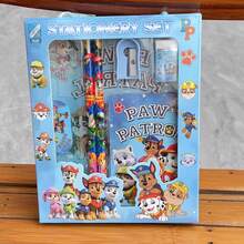 Paw Patrol Kids Stationery Set Gift Box - Includes Pencil, Ruler, Pencil Sharpener, Eraser, Notebook, Cartoon Student School Supplies, Back To School Gift, Birthday Party Gift, Classroom Reward Practical Stationery