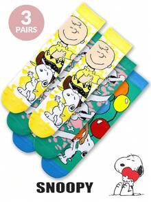 1/3/4 Pairs Snoopy Cartoon Socks, Comfortable Soft Sports Socks For Men And Women, All Season Wear, Creative Cartoon Pattern Fashion Versatile Soft Comfortable Socks - Multicolor - View 14