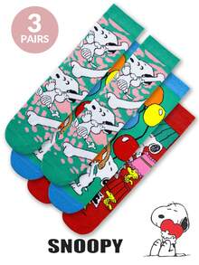 1/3/4 Pairs Snoopy Cartoon Socks, Comfortable Soft Sports Socks For Men And Women, All Season Wear, Creative Cartoon Pattern Fashion Versatile Soft Comfortable Socks - Multicolor - View 8