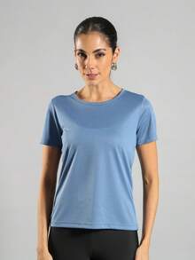 FITNATION Fitness T-Shirt With DRYFIT Technology For Quick Sweat Drying, Ideal For All Sports. - 藍色 - 查看 3