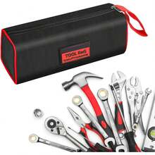 Bolsa de Herramientas de Lona para Electricista, Bolsa Organizadora de Herramientas Portátil con Asa, 10 X 3,9 X 4,3 Pulgadas/12 X 4,3 X 5 Pulgadas(One Layer 31x11x13cm) - Doble capa 31x11x13cm - Ver 2