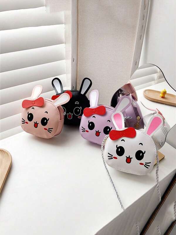 1pc's New Adorable Cartoon Bunny Crossbody Bag Is Casual And Simple, Featuring A Zipper Design And A Non-Adjustable Shoulder. Perfect For Shopping And Travel, It Easily Holds Everyday Essentials. A Versatile Piece, A Fashion Favorite, And Suitable For Various Styles And Occasions, Its Versatility Makes It The Perfect Ramadan Gift.
