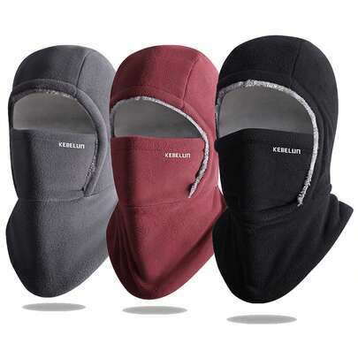 1 pièce Bonnet chaud de cyclisme, cagoule coupe-vent d'hiver en polaire, chapeau d'hiver coupe-vent tout-en-un épais et unisexe pour garder le cou et les oreilles au chaud en extérieur