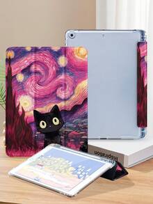 Ốp bảo vệ máy tính bảng họa tiết Mèo Đen trong tranh Đêm Sao của Van Gogh, tương thích với iPad 9.7/10.2/10.5/10.9/12.9/Pro 11 (thế hệ thứ 10), Galaxy Tab S6 Lite 10.4 inch, Kindle Paperwhite thế hệ thứ 12 (2024), Kindle thế hệ thứ 11 (2022), mềm mại, chống sốc, chân đế thông minh/chức năng tự động bật/tắt màn hình. - Nhiều màu - Xem 4