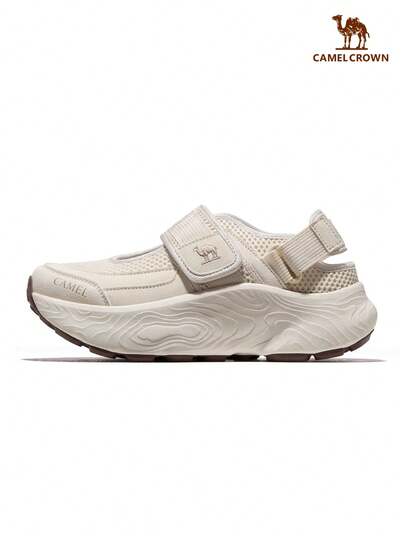 CAMEL CROWN 女士防滑户外运动鞋，厚底厚底运动鞋，镂空透气休闲鞋