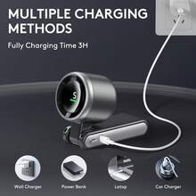 Portable Handheld Mini Fan, Foldable Powerful Winds Turbo Fan, 10000mAh Battery & 50000RPM Speed, USB Rechargeable Personal Fans With 5 Speed, Digital Display For Women Men Travel Camping Outdoor - 黑色 - 查看 4