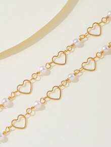 1 Stück minimalistisches Herz Fußkettchen, modischer europäischer Stil, geeignet für Frauen am Strand, im Alltag, bei der Arbeit, auf Partys, als Geburtstagsgeschenk - Verschiedenfarbig - Übersicht 2