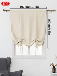 1 chiếc rèm cửa màu trơn, cản sáng tốt, có dây buộc, bảo vệ sự riêng tư, cách nhiệt, dây buộc điều chỉnh được, thiết kế kiểu túi luồn thanh treo, thích hợp cho phòng ngủ, phòng tắm, nhà bếp, phòng khách. - Nhiều màu - Xem 10
