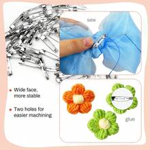 100 Pieces Of Silver Brooch Pin Fasteners, Strip Pins - Suitable For Badges, DIY Projects, Sewing, Party, Wedding Name Tags, And Clothing Accessory Fixation - Multicolor - View 5