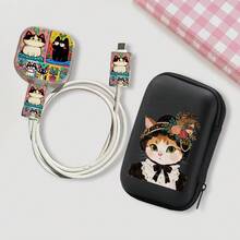 Étui de protection pour chargeur rapide Apple 20W Royaume-Uni, motif peinture de chat dopamine, convient pour le chargeur Apple avec prise Royaume-Uni - Multicolore - Voir 3