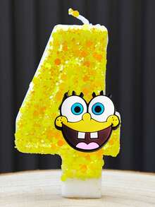 可爱的海绵宝宝数字蜡烛（0-9）——儿童生日蛋糕装饰！动漫卡通派对配件，海绵宝宝粉丝庆祝活动的完美主题用品！ - 彩色 - 查看 12