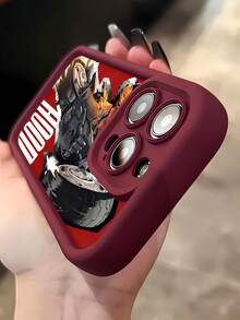 Funda Red Hood Motorcycle Action Burst compatible con teléfonos ,  17,  16 Pro Max,  15 Pro Max,  13 y  12. Ofrece protección contra golpes y caídas. Un regalo ideal para familiares, amigos, seres queridos, parejas y Navidad. - Burdeos - Ver 5