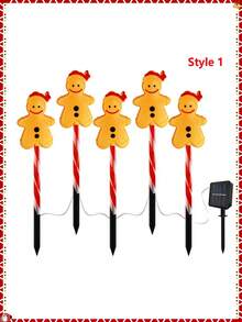 1-5 件 LED 户外太阳能地插圣诞老人雪橇灯，防水太阳能庭院装饰圣诞驯鹿灯 - 彩色 - 查看 17