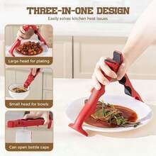 Hot Plate Gripper - 3-In-1 Hot Plate Gripper, Multi-Angle Anti-Scald Bowl Holder Clip, With Lock & Bottle Opener Includes For Hot Bowl Cozy Holder - Hot Pink - View 10