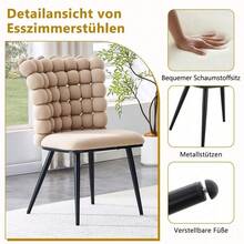 Dining Chairs - Light Camel + Metal + Velvet + Set Of 2 - View 5
