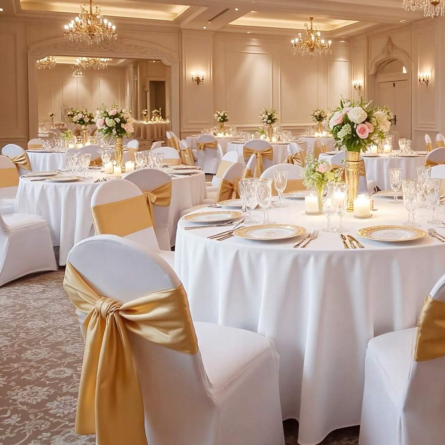 150 Pcs White Chair Covers, Polyester Spandex Chair Cover, Stretch Slipcovers For Wedding Party Dining Banquet Flat-Front Chair Covers, Fits Chair Measures Up To 17.72 X 18.11 X 30.31 Inch - White (150pcs, short, fully covered) - 查看 1