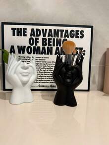 1个人体造型桌面收纳盒，多功能笔/化妆刷架 - 彩色 - 查看 4